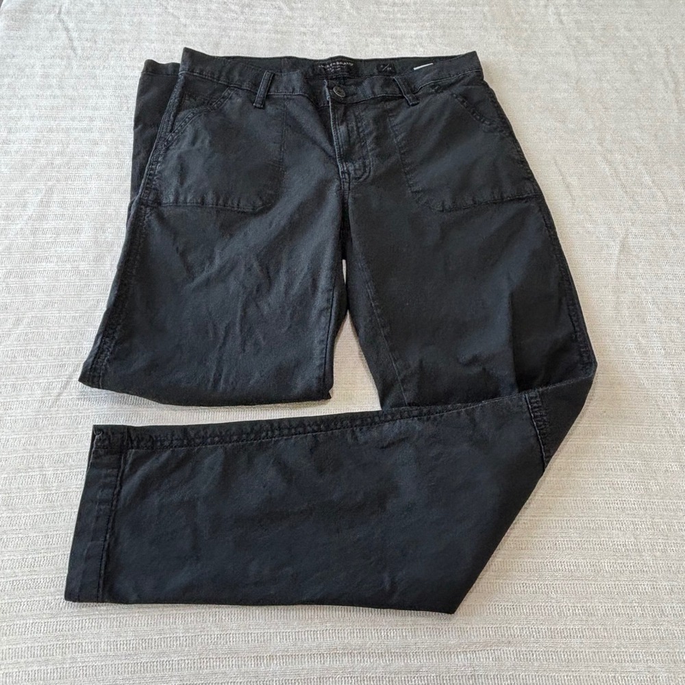 Lucky Brand Womens Black Utility Pants Straight Leg Size 6 28 Articulated Knee
